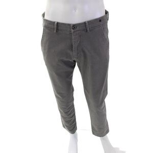 Masons Men's Button Closure Flat Front Straight Leg Dress Pants Gray Size 48